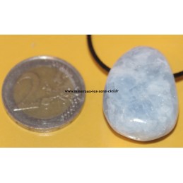 pendentif goutte pierre calcite bleu