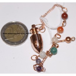 Pendule Cône Laiton cuivré - Chainette 7 Chakras