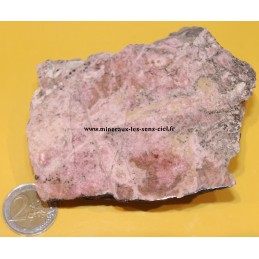 bloc de pierre rhodonite brut poli