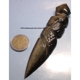 Dague Obsidienne Doré 52grs