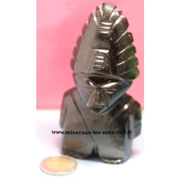 Statuette Inca obsidienne doré poli du Mexique