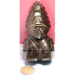 statuette en pierre obsidienne doré poli en provenance du Maexique