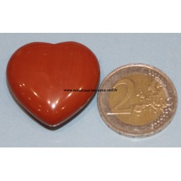 coeur en pierre jaspe rouge