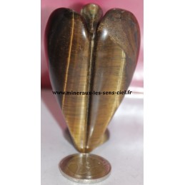 ange en pierre faucon et tigre poli