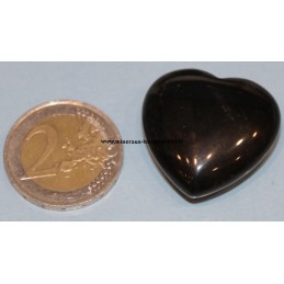 coeur en pierre obsidienne noire