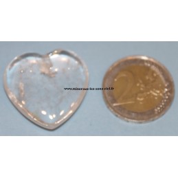 Coeur Cristal de Roche 30mm