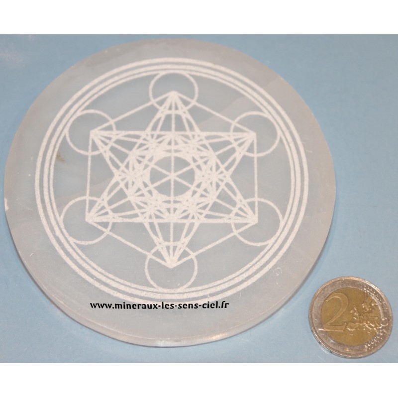 cercle pierre sélénite avec archange métatron