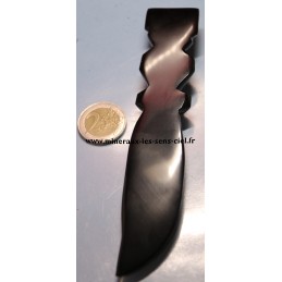 dague en pierre obsidienne noire du Mexique