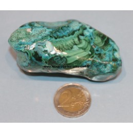 galet malacolla, pierre malachite et chrysocolle poli
