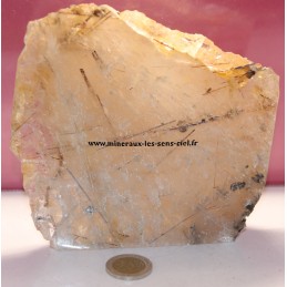 Plaque de quartz brute à inclusions