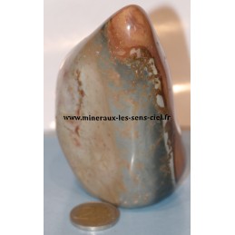 bloc de pierre jaspe polychrome ou jaspe imprimé poli