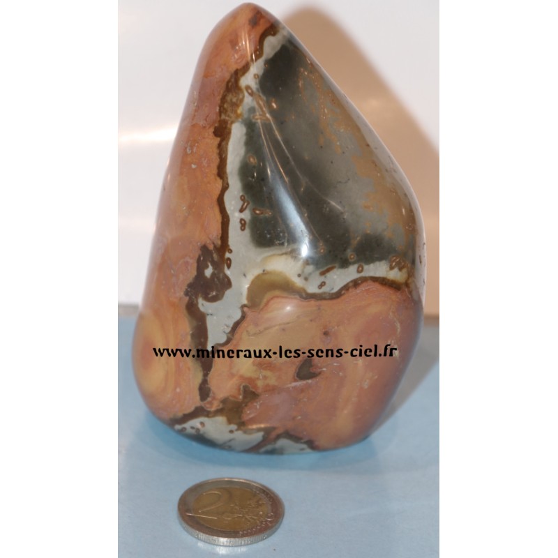 bloc de pierre jaspe polychrome poli