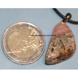 pendentif pierre roulée rhodochrosite