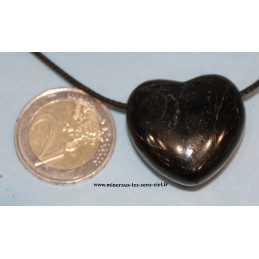 pendentif coeur tourmaline noire