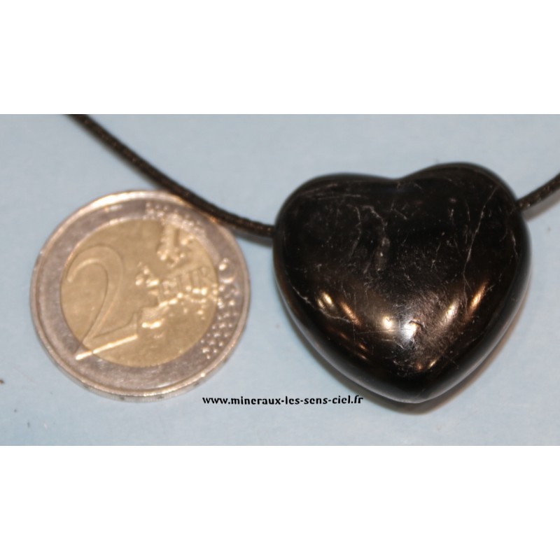 pendentif coeur tourmaline noire