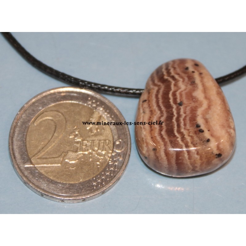 pendentif goutte rhodochrosite pierre roulée