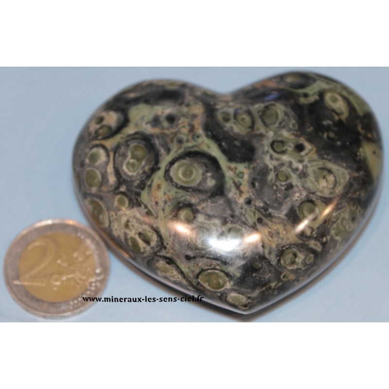 coeur en pierre jaspe Kambaba poli du Madagascar