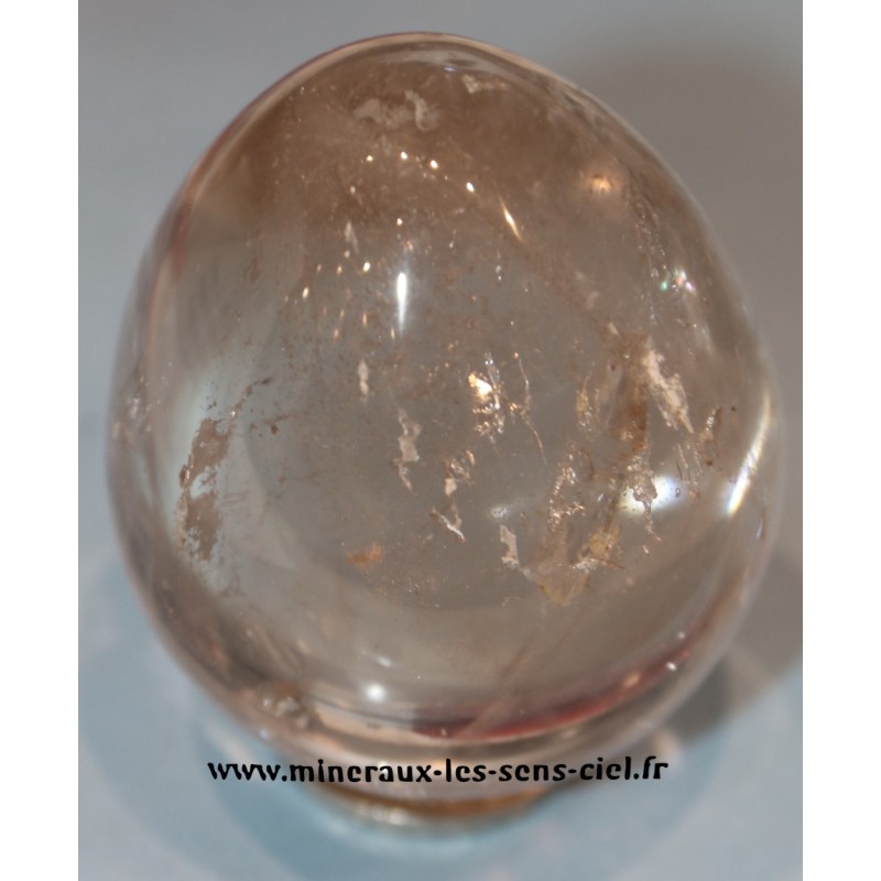 oeuf en pierre quartz fumé